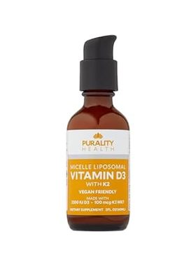 Vitamin D3 with K2 Liquid Supplement， Vegan， Micelle Lipo