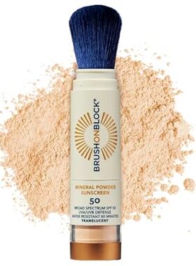 Brush On Block SPF 50 Mineral Powder Sunscreen， Transluce