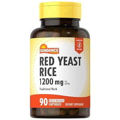 Sundance Red Yeast Rice Capsules | 1200mg | 90 Count | Tr