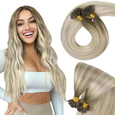 Sunny Blonde U Tip Hair Extensions Human Hair Hot Fusion