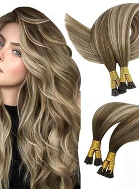 Sunny Itip Human Hair Extensions Brown Balayage Itip Hair