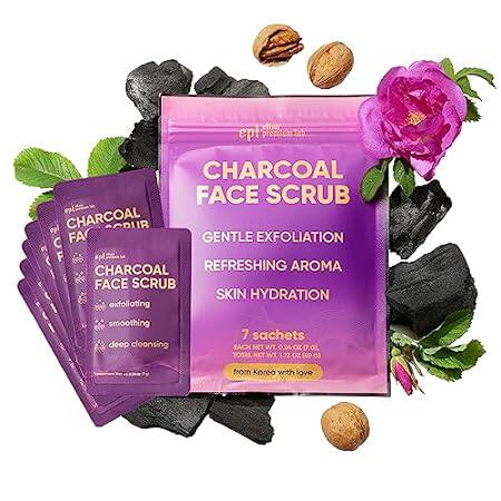 Charcoal Face Scrub for Blackheads Acne and Pores - Hydra
