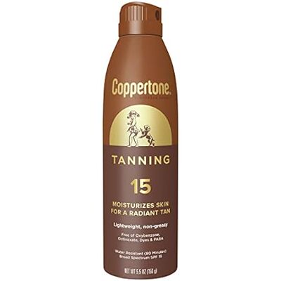 Coppertone Tanning Sunscreen Spray， Water Resistant Spray