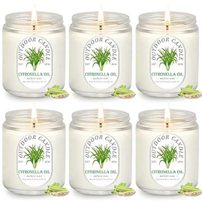 Citronella Candles Outdoor Indoor Large， 6 Pack 7.1 oz So