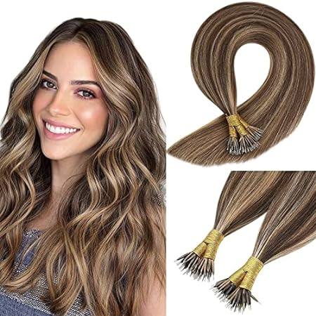 Sunny Hair Nano Bead Hair Extensions Human Hair Brown Nan