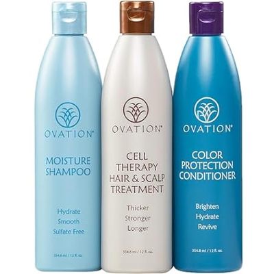 Ovation Hair 3-Step Bundle for Dry， Color-Treated Hair -
