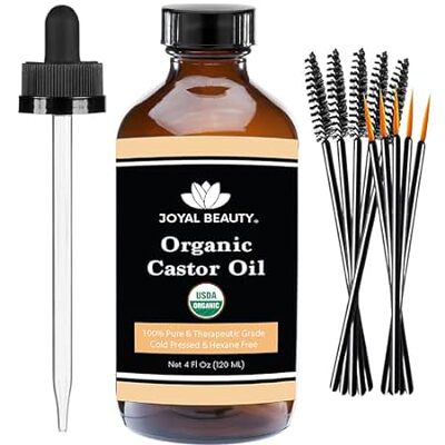JOYAL BEAUTY Castor Oil USDA Certified Organic(4oz). 100%