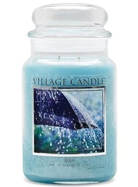 Village Candle Rain Large Glass Apothecary Jar Scented Ca