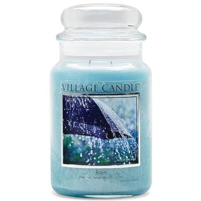 Village Candle Rain Large Glass Apothecary Jar Scented Ca