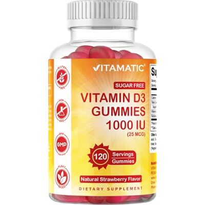 Vitamatic Sugar Free Vitamin D3-120 Pectin Based Gummies