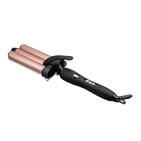 3-Barrel Curling Iron Wand - Matte Black， 1-Inch Triple B