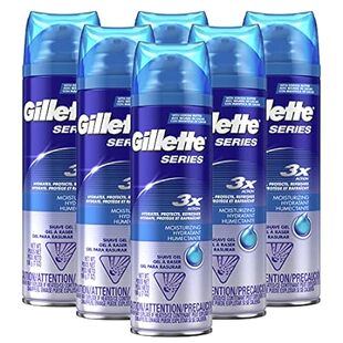 Gillette Series 3X Moisturizing Shave Gel, 6 Count, 7oz E
