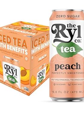 Ryl Iced Tea， Peach， Antioxidant Superblend， Zero Sugar，