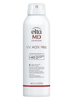 EltaMD UV AOX Mist Mineral Sunscreen Spray， SPF 40 Spray