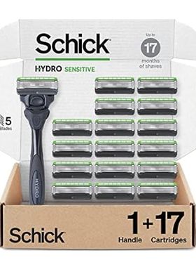 Schick Hydro Sensitive Razor， 1 Razor Handle and 17 Cartr