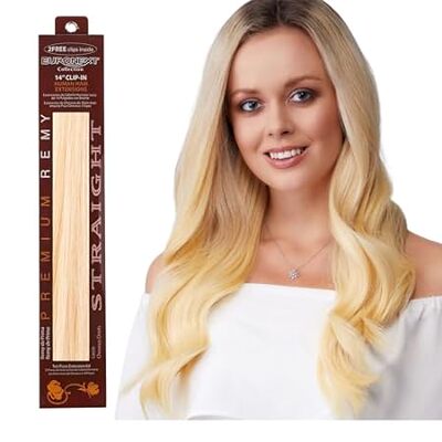Clip in hair extensions， 100% Remy human hair， 14 inches，