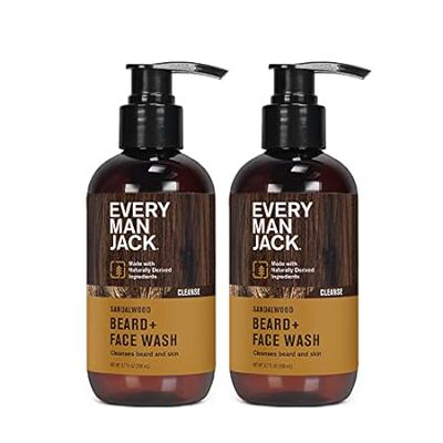 Every Man Jack Beard and Face Wash， Sandalwood Fragance，