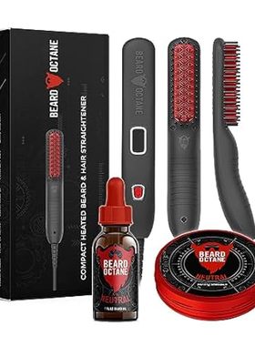 Beard Octane: Ceramic Heated Beard Straightener Brush w/B