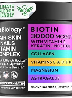 Biotin Keratin Collagen Astragalus Magnesium Vitamin D3 V