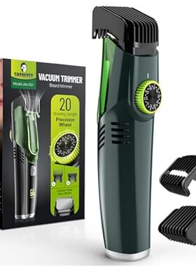 Vacuum Beard Trimmer for Men， Mustache Trimmer with 20 Le