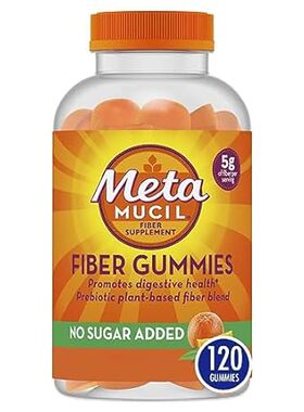 Metamucil Fiber Supplement Gummies， Sugar Free Orange Fla