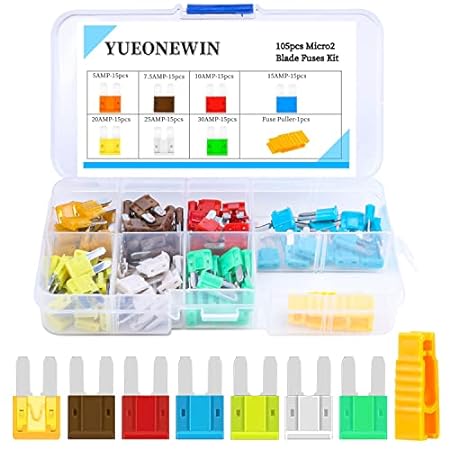 Micro2 Fuses Assortment Kit- 105 Pcs ATR APT Blade Car Fu