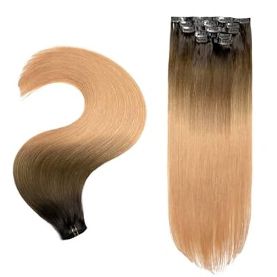 PROTEA Seamless Clip In Hair Extensions， Straight Clip in