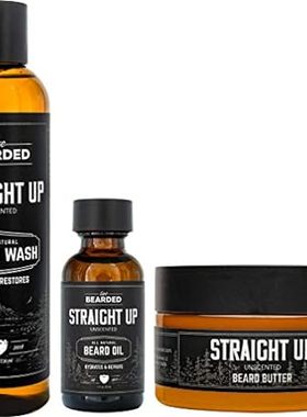 Live Bearded: 3-Step Beard Grooming Kit - Straight Up - B