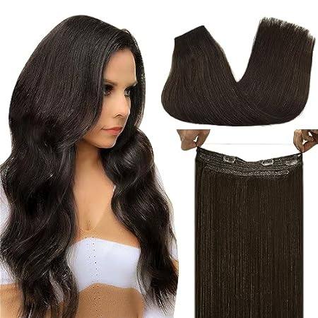 DOORES Human Hair Extensions Wire Hair Extensions， Light