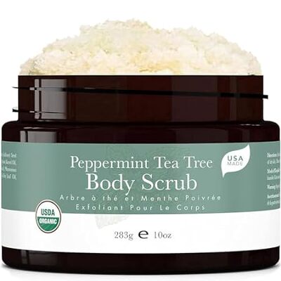 Peppermint Tea Tree Organic Body Scrub - USA Made Sugar S