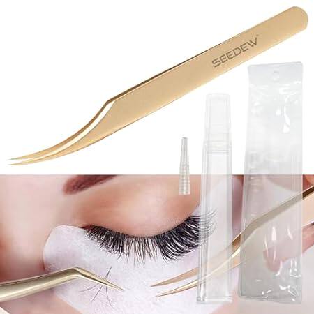 Tweezer Eyelash Extensions 1 PCS Stainless Steel Curved P