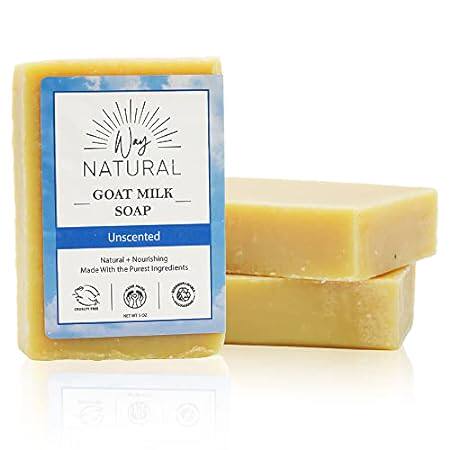 Real Goat Milk Soap Bars， Unscented - 3 Large (5oz)， Prem