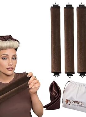Heatless Curls Overnight with Luxury Cloth Bag Scarf， Ove