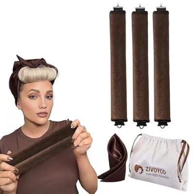 Heatless Curls Overnight with Luxury Cloth Bag Scarf， Ove