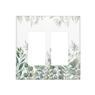 Rocker Leaves Double Switch Light Eucalyptus Green Plant