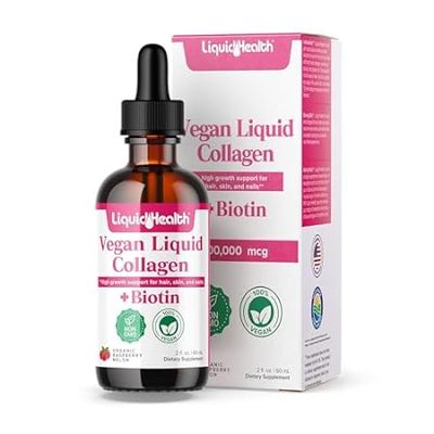 LIQUIDHEALTH 100% Vegan Collagen Plus Biotin 100，000mcg L