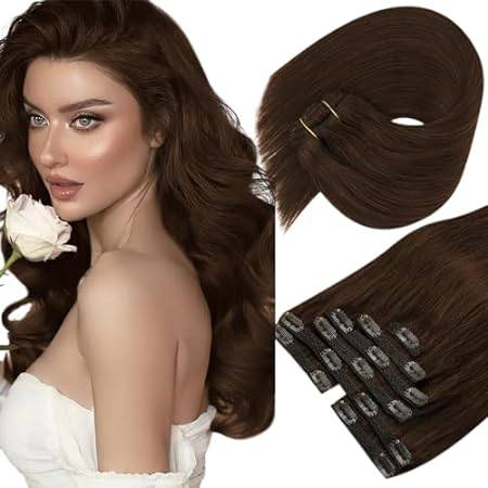 Sunny Human Hair Clip in Extensions Brown Clip in Hair Ex