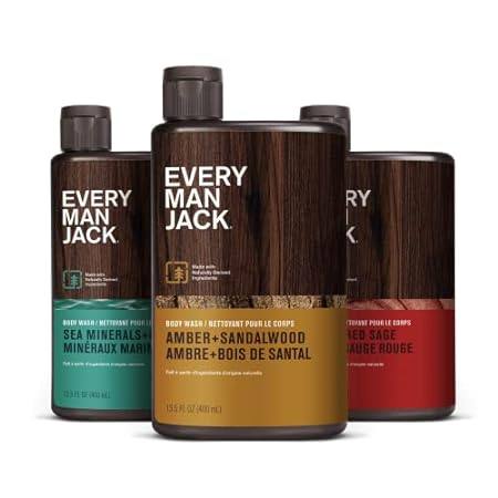 Every Man Jack Men's Body Wash Variety Pack - Includes 3