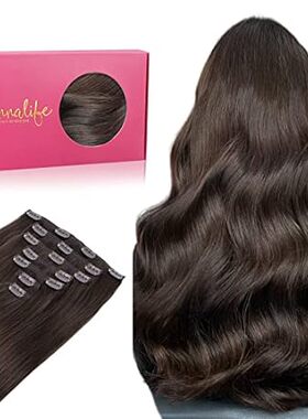 WENNALIFE Clip in Hair Extensions， 16 Inch 120g 7pcs Ligh