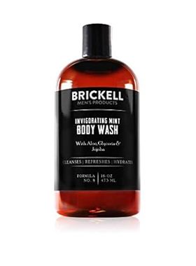 Brickell Men's Invigorating Mint Body Wash for Men， Natur