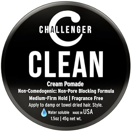 Challenger Men’s Clean Cream Pomade， 1.5 Ounce | Fragranc