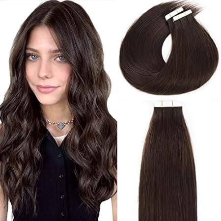Lacer Light Dark Brown Tape in Hair Extensions Human Hair