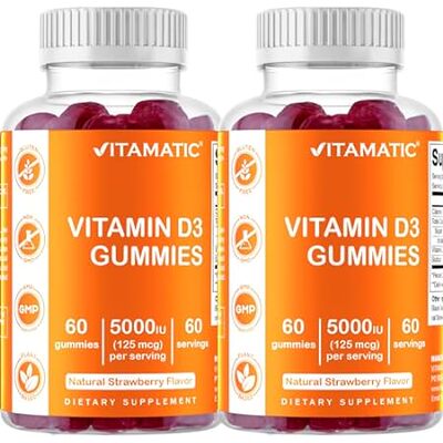 Vitamatic 2 Pack Vitamin D3 Gummies - 5000 IU Per Gummy -