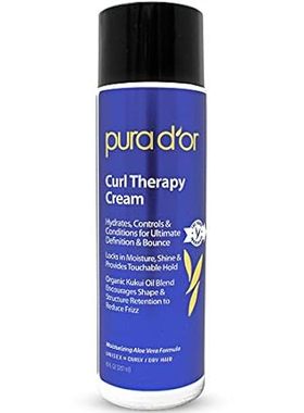 PURA D'OR Curl Therapy Leave-In Styling Cream (8oz) For C