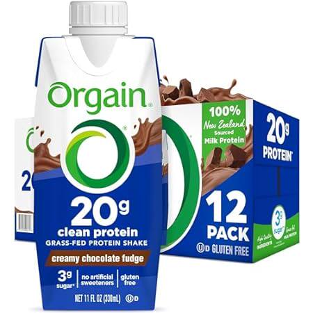 Orgain Clean Protein Shake， Grass Fed Dairy， Creamy Choco