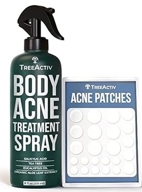 TreeActiv Body Acne Treatment Spray， 8 oz， 2% Salicylic A