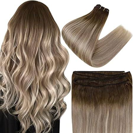 Easyouth Weft Hair Extensions Real Human Hair Balayage Da