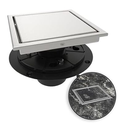 6 Inch Shower Square Drain Brushed Floor Drain with Flang