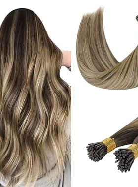 DOORES I Tip Hair Extensions， Balayage Chocolate Brown to