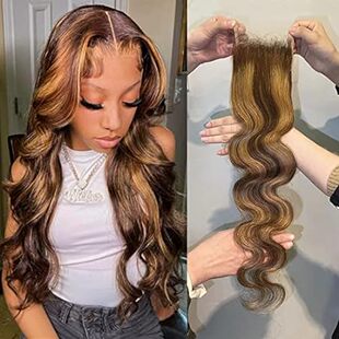 Highlight Body Wave Closure Honey Blonde Ombre 4x4 Closur